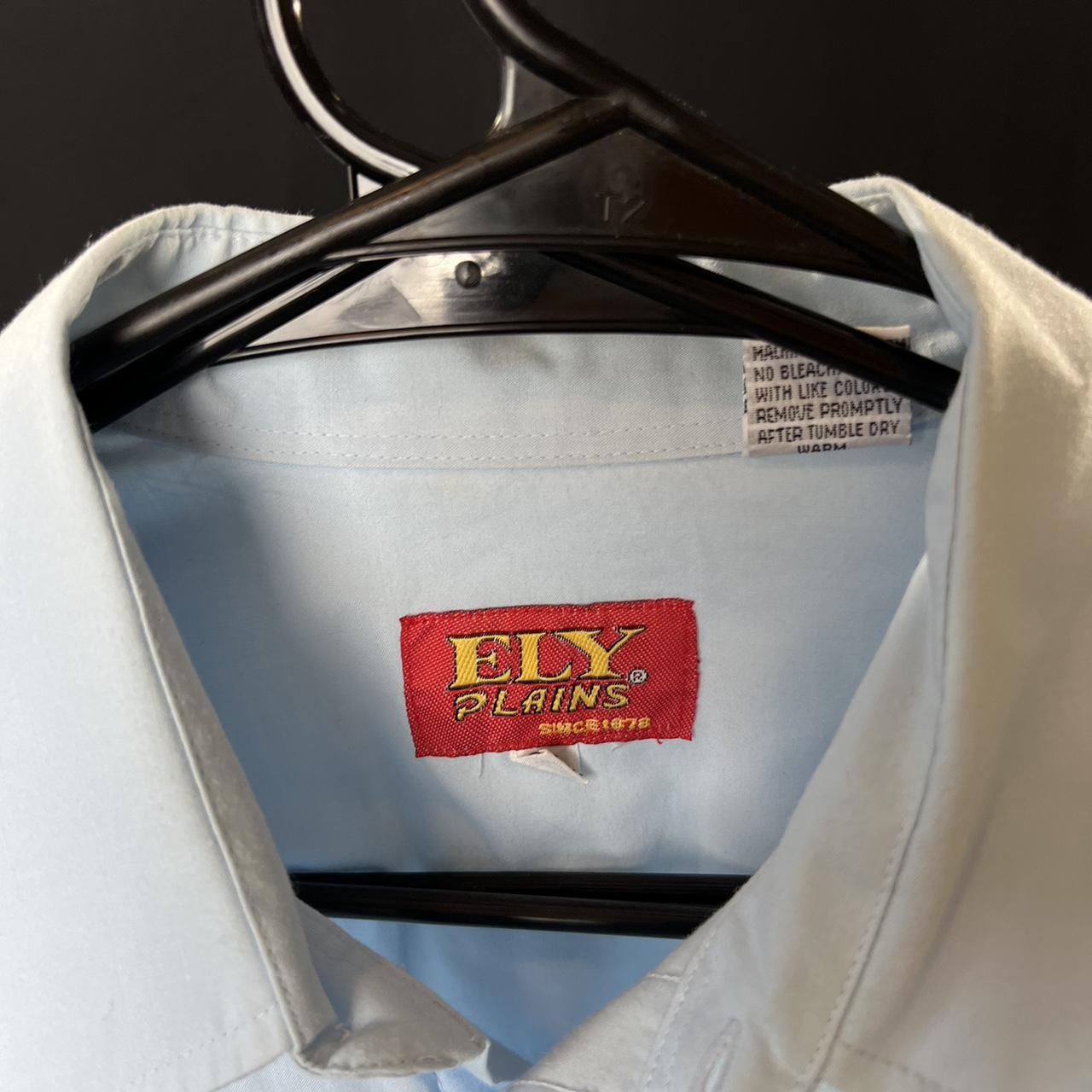 Ely western wear Light blue western shirt with pearl snap buttons #westernvibes
