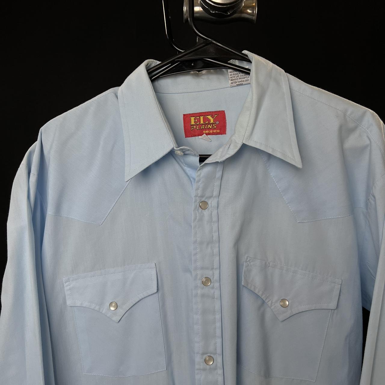 Ely western wear Light blue western shirt with pearl snap buttons #westernvibes
