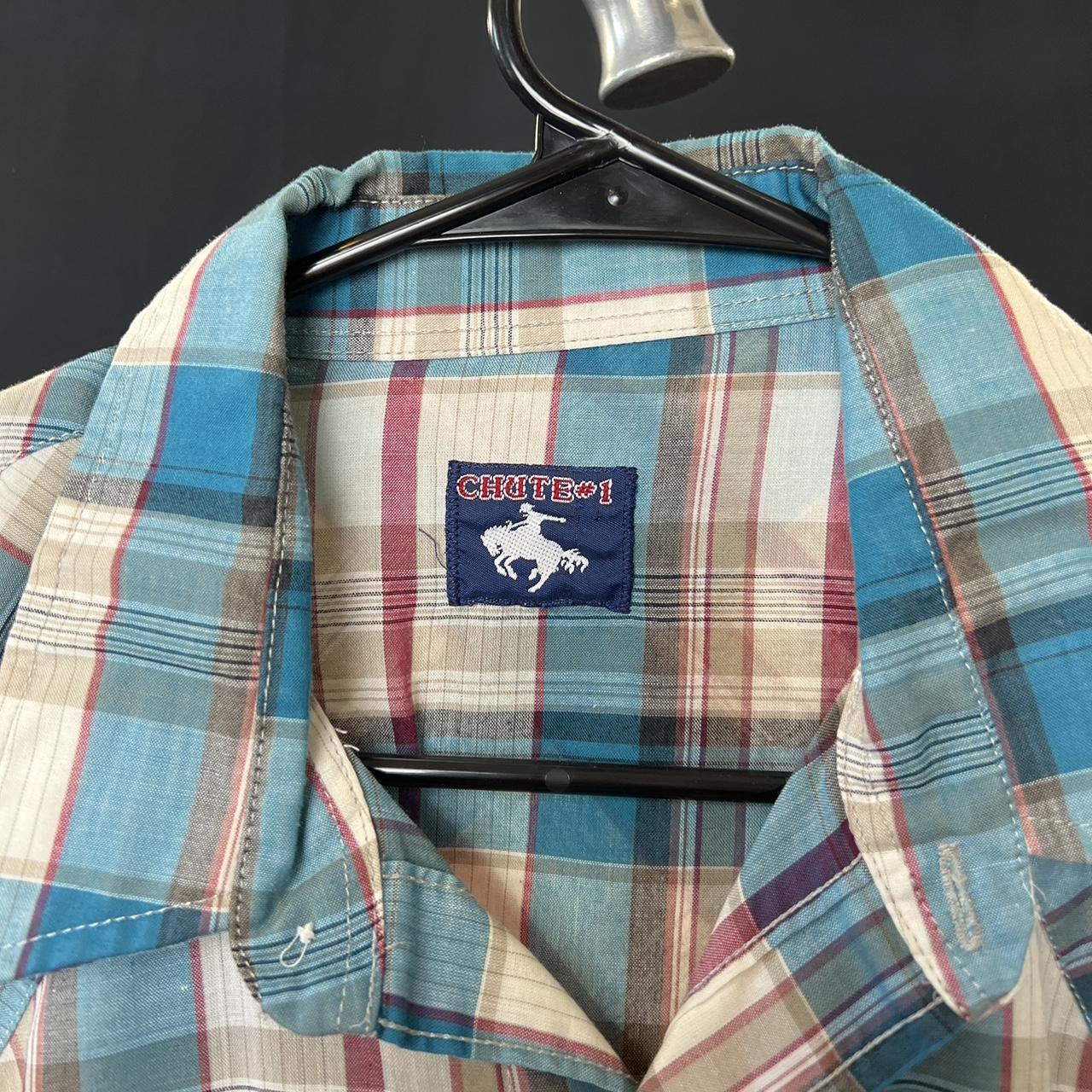 Chute #1 Blue plaid Pearl snap shirt vintage western shirt #westernvibes