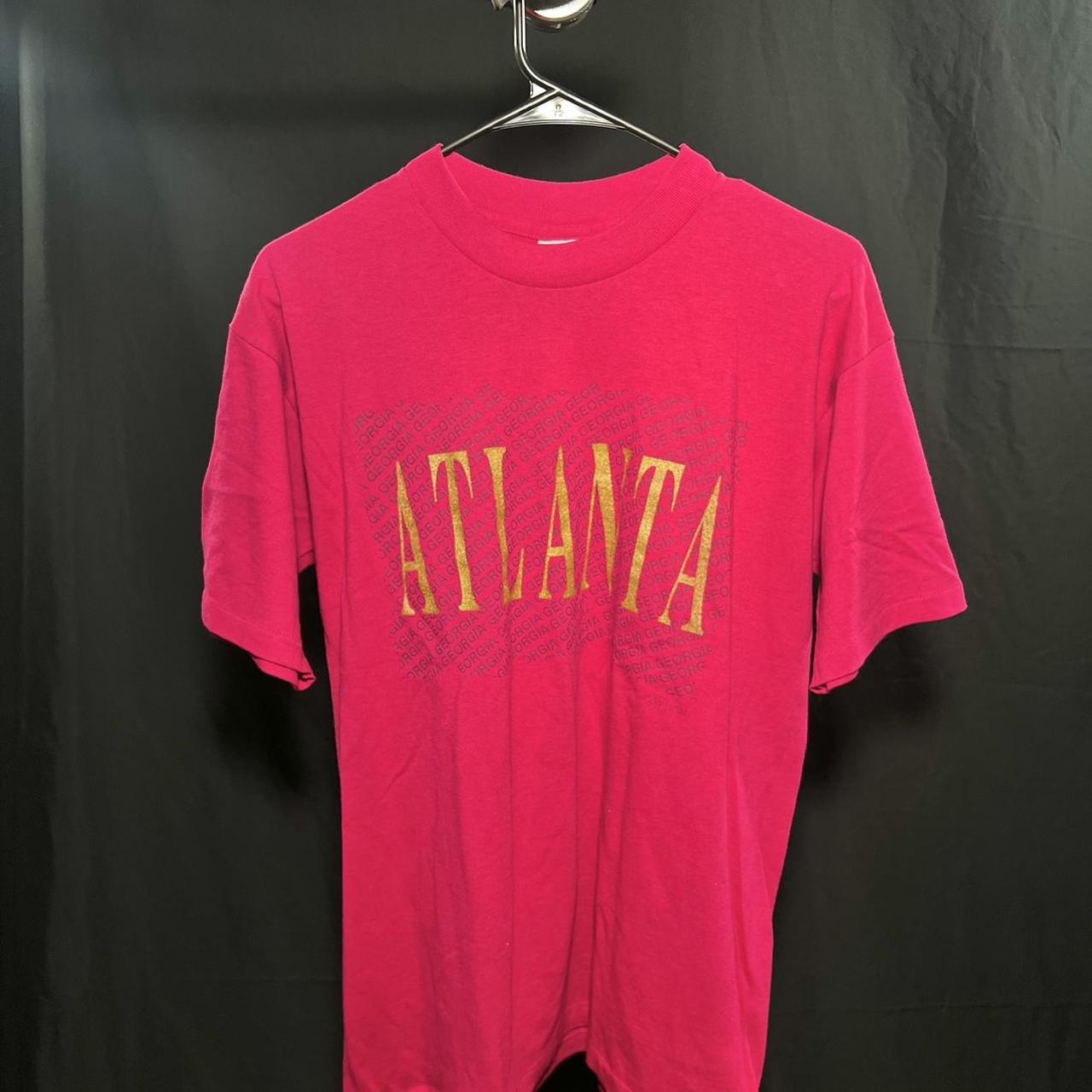 1980s pink and gold Atlanta vintage single stitch shirt