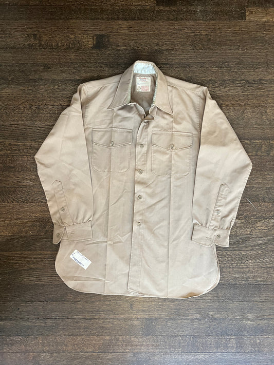 1960s Creighton USMC Dacron Wool Blend Vintage Military Shirt