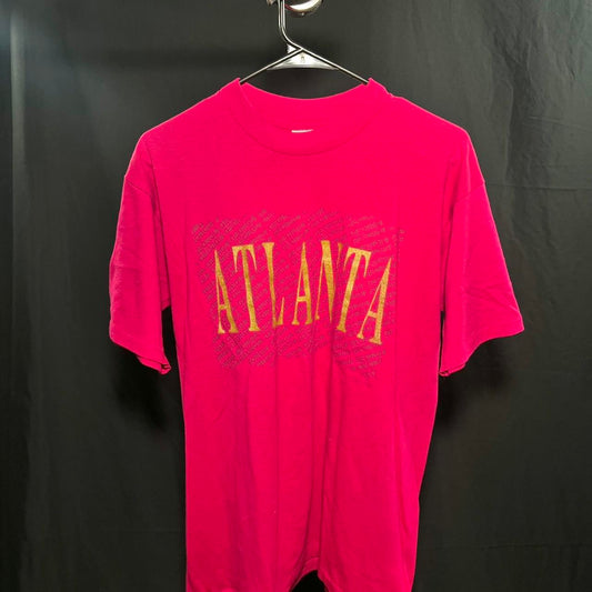1980s pink and gold Atlanta vintage single stitch shirt